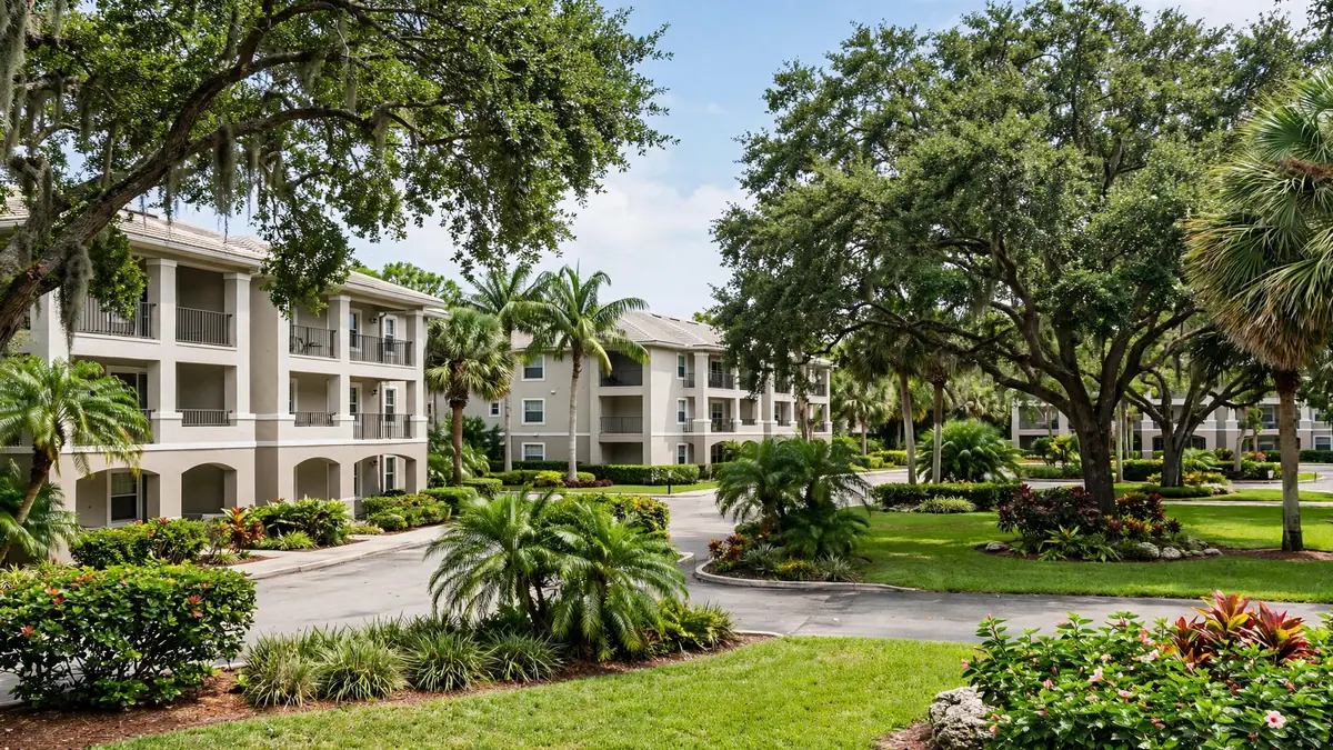 Landscaped condo community in Hillcrest, Hollywood FL