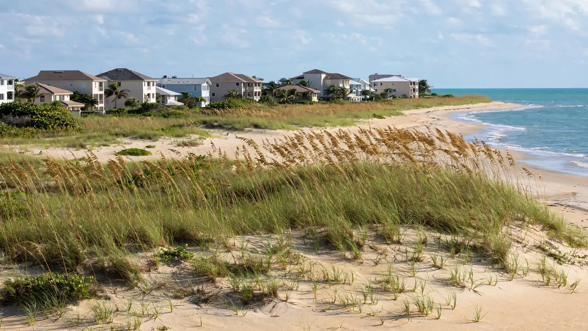 Sandy beach with dunes in North Beach, Hollywood FL