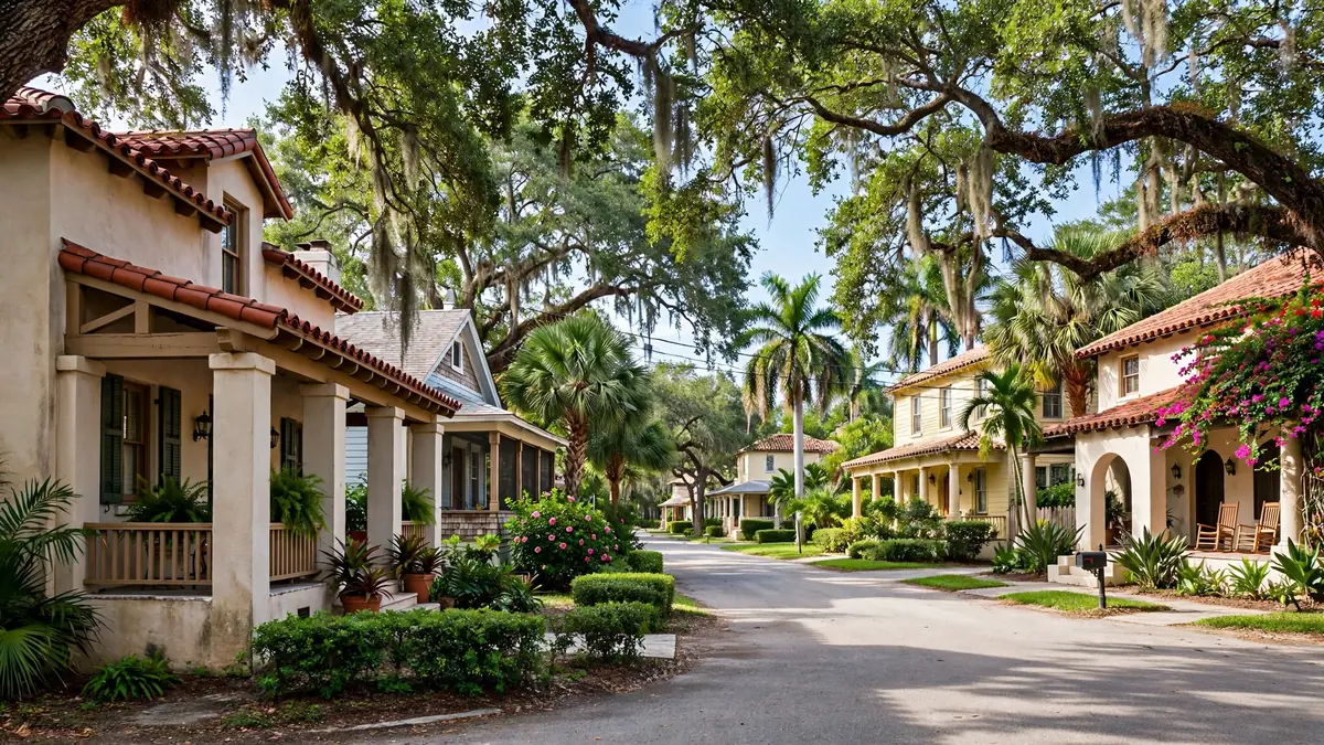 Historic homes with porches in Washington Park, Hollywood FL